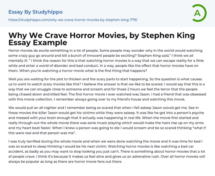 Why we crave horror movies stephen king