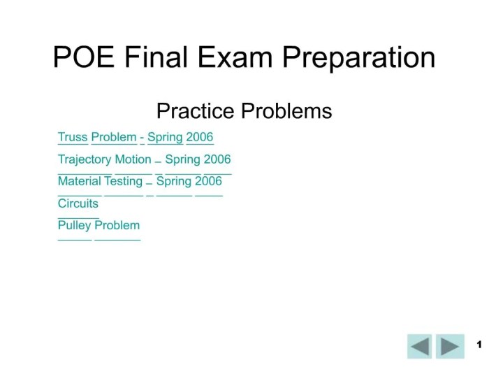 Poe final exam answer key