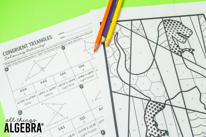 Triangle congruence coloring activity answer key