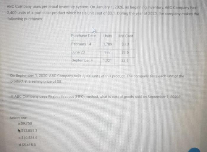 Inventory perpetual reflected transcribed