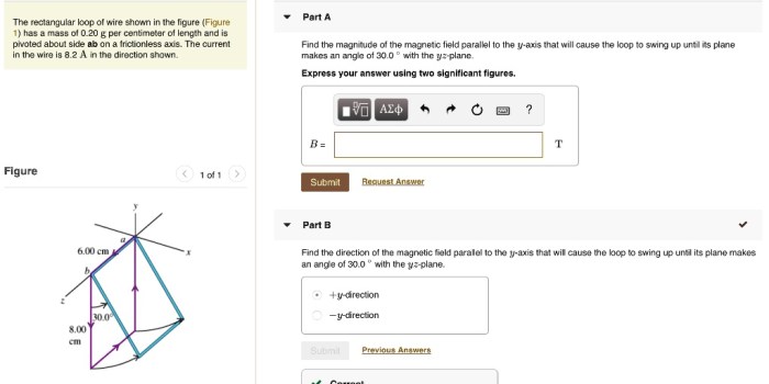 Cm sides rectangular loop wire solved answer problem been has