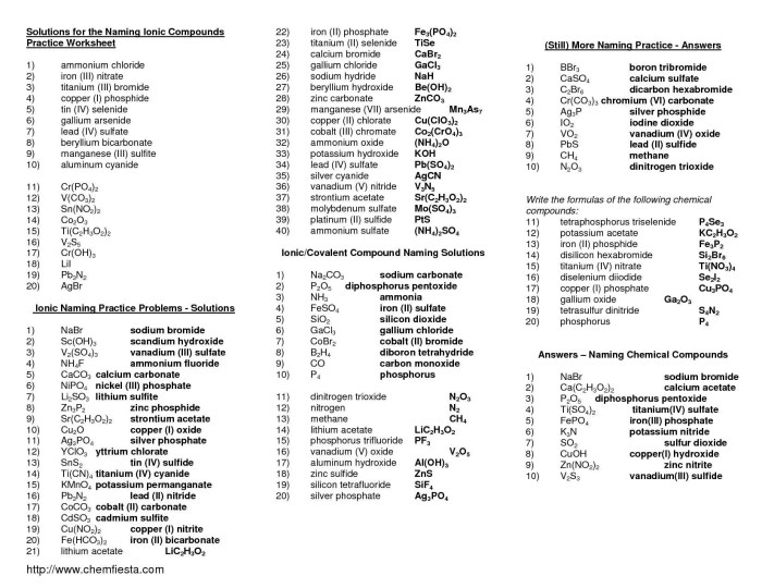 Mixed naming worksheet ionic covalent and acids